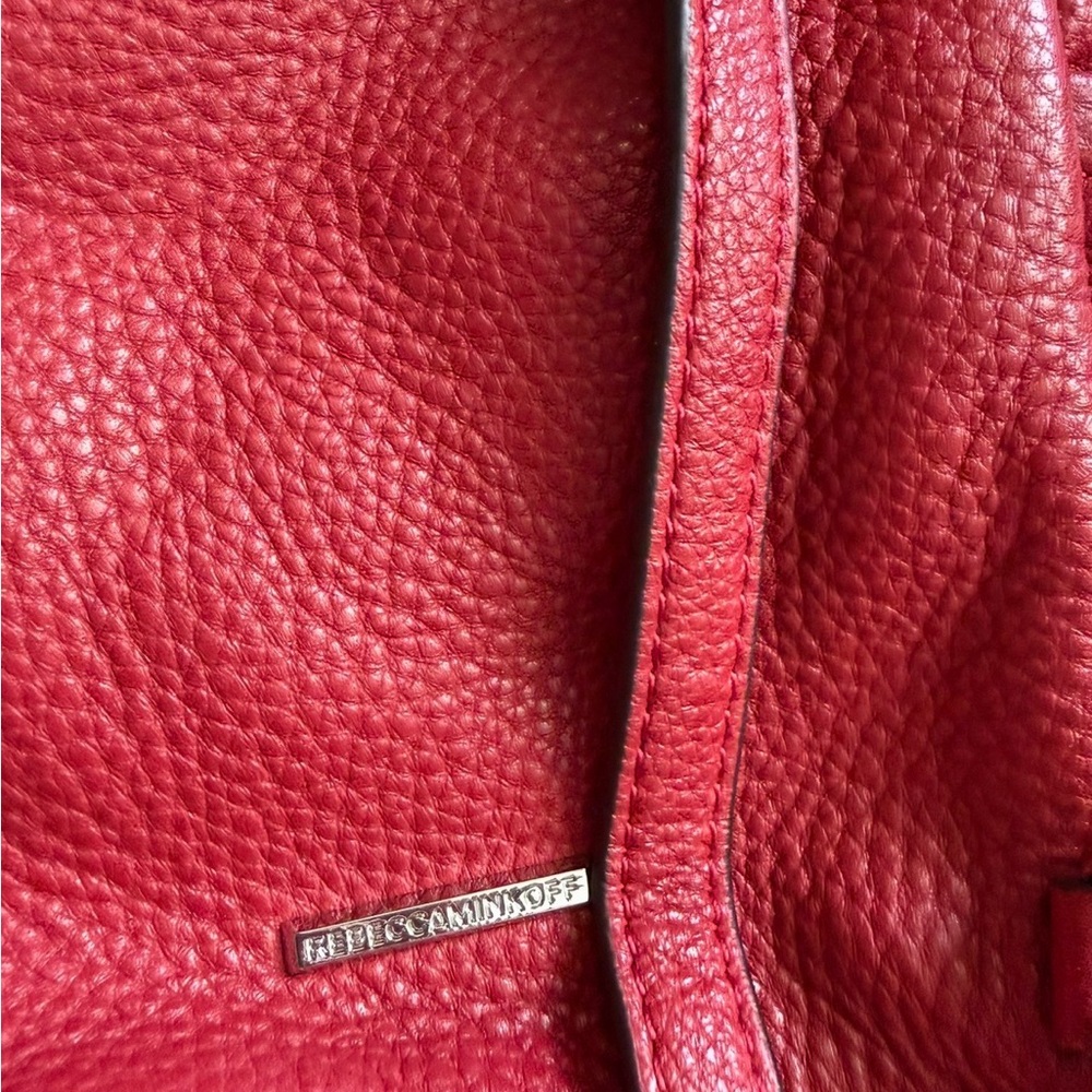 Rebecca Minkoff Red Pebbled Leather Julian Backpack - Silver Hardware - Picture 3 of 6